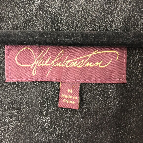 Hal Rubenstein Black Genuine Suede Leather Knit Moto Jacket Asymmetrical Size M - Picture 5 of 9